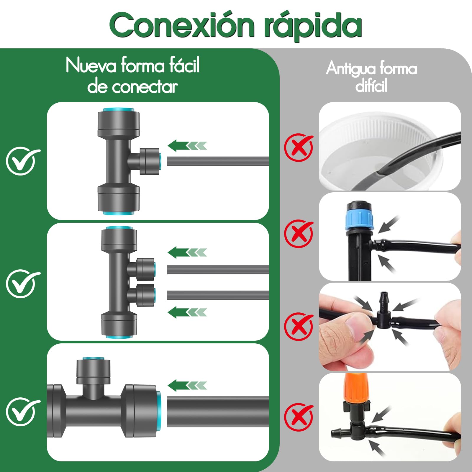 30M Kit de Riego por Goteo con Temporizador para Jardín, 20 Boquillas Ajustables, Riego Automático para Agricultura, Césped, Invernadero y Plantas en Maceta