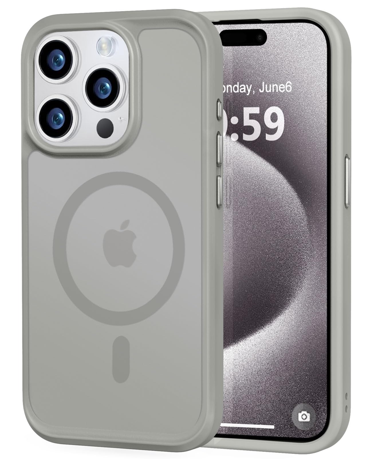 MOCCA Magnetic Shockproof for iPhone 15 Pro Case,Titanium Gray