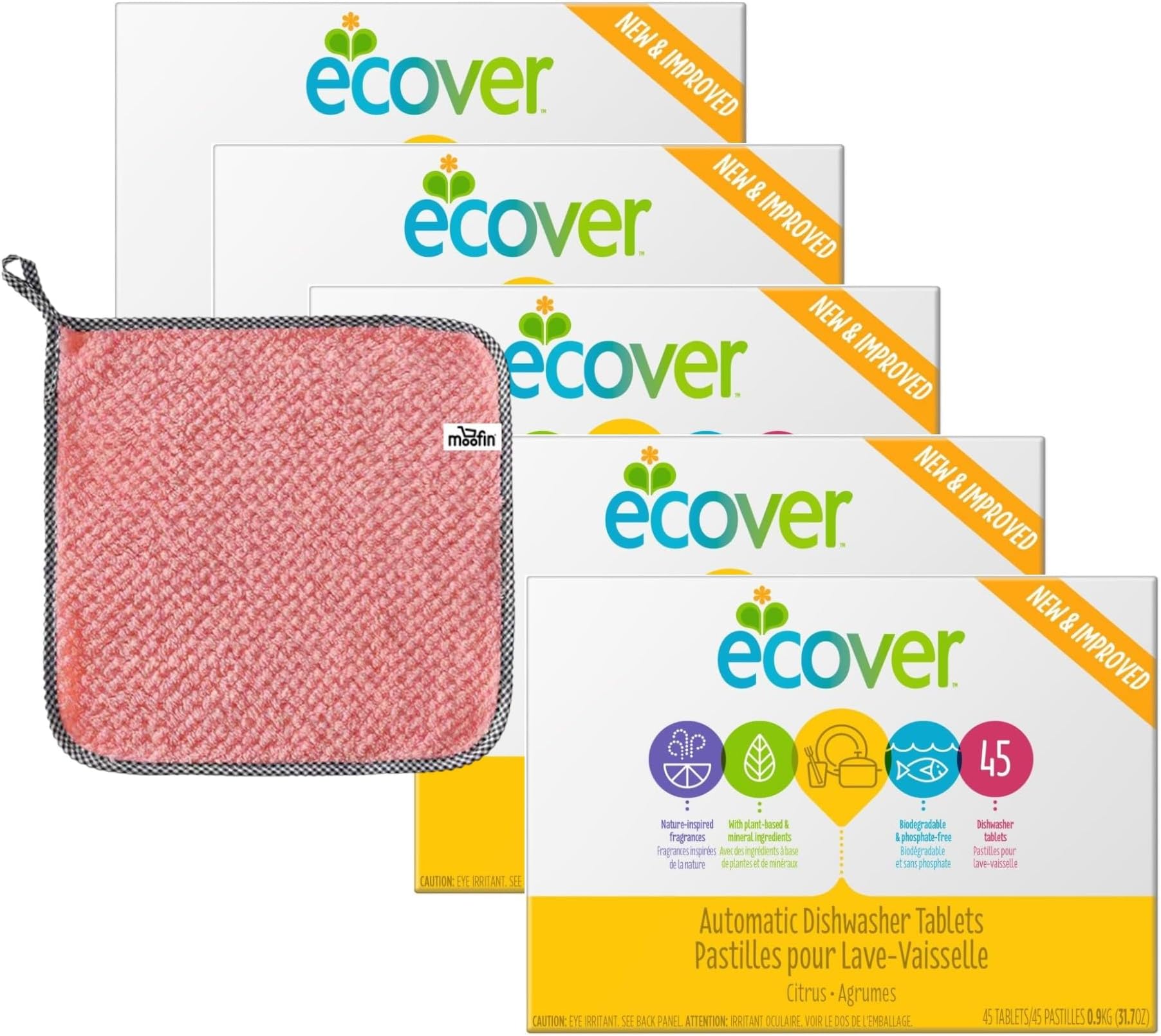 Ecover Automatic Dishwasher Soap Tablets, Citrus, 45 Count