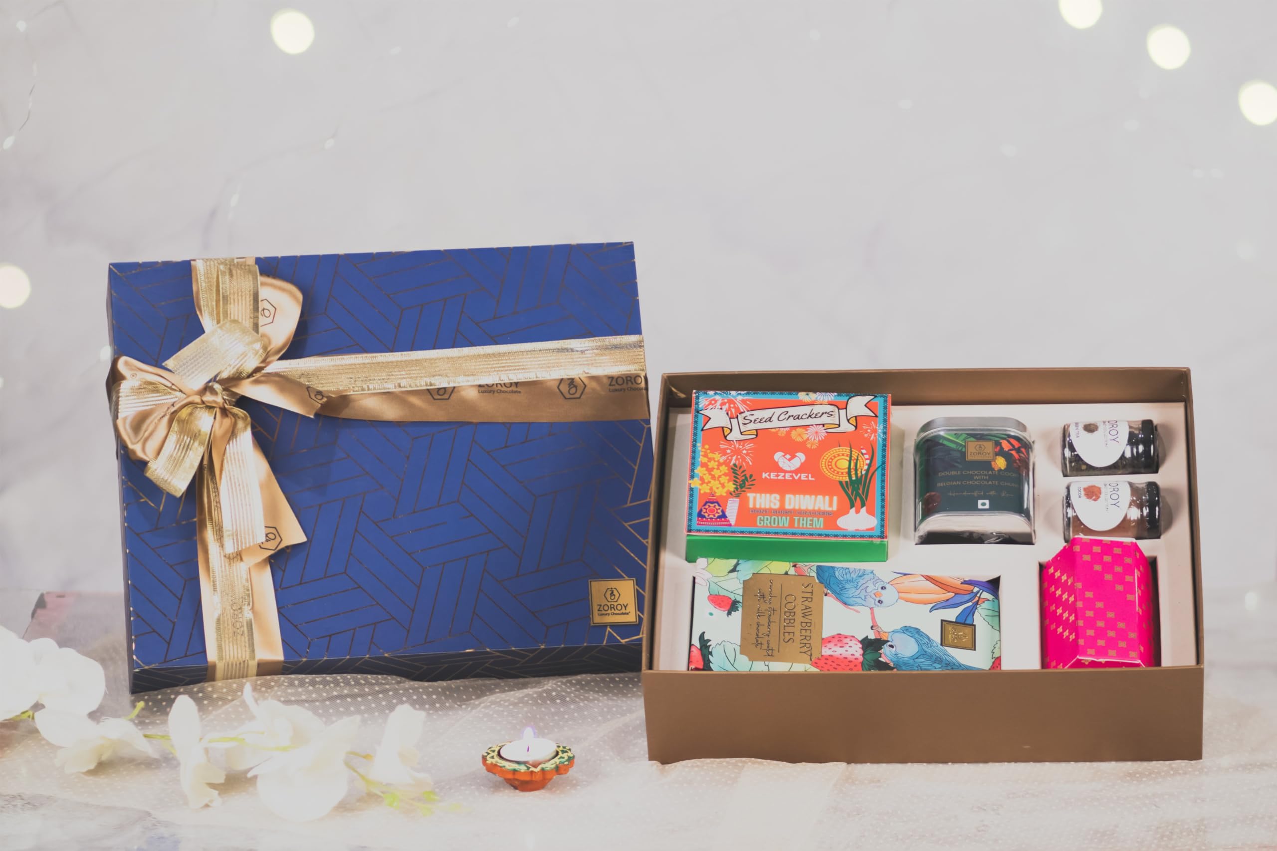 ZOROY Luxury Chocolate Eco Friendly Diwali Seed Cracker Gift Box Hamper With Assorted Goodies For Corporate Deepawali Festive Combo Pack (B0CJLHHDXJ) Amazon Price History, Amazon Price Tracker