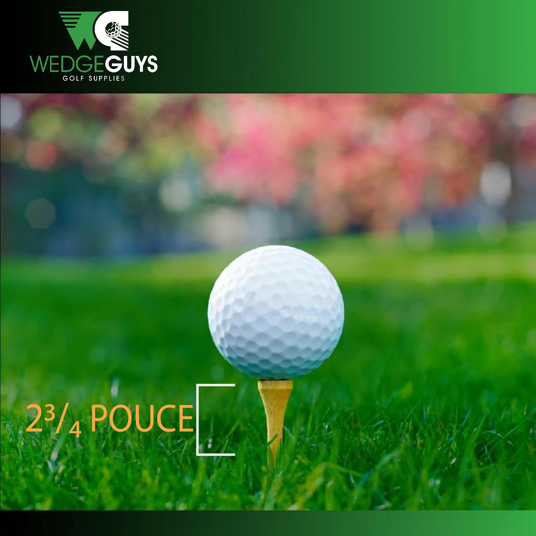 Wedge Guys Tees de Golf en Bambou Naturel - Tee de Golf Plus Résistants Que Le Bois - Accessoires de Golf de Haute Qualité - Approuvés par la PGA et l'USGA