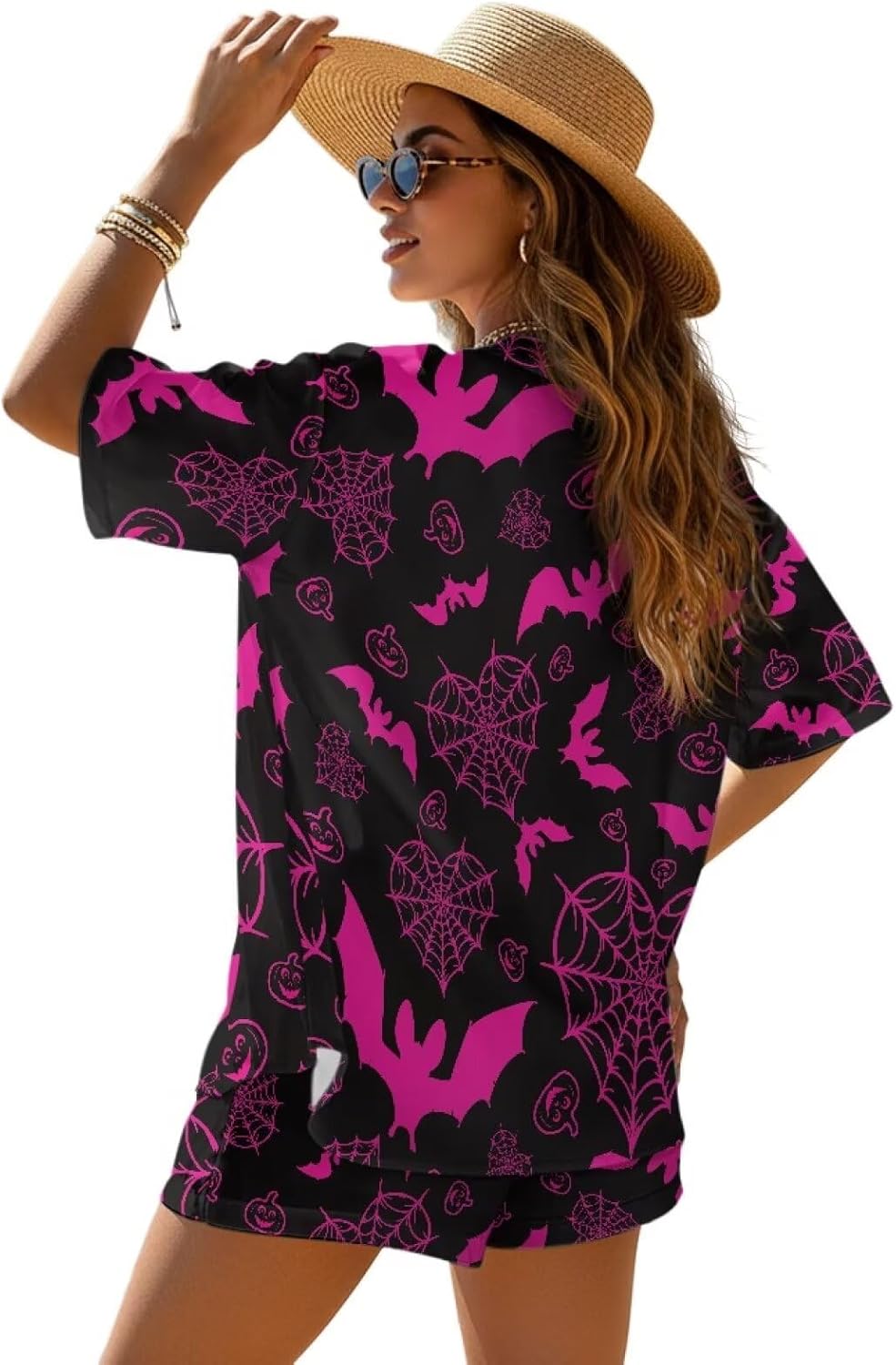 ZFRXIGN Summer Womens 2 Piece Outfits Vacation Kimono Cover up and Drawstring Shorts Set Loose Outfits S-XL
