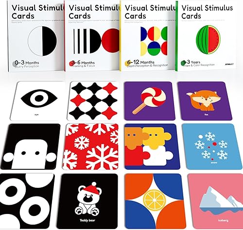 Miniatura 8 de Tarjetas de bebé de alto contraste para recién nacidos, estimulación visual en blanco y negro, tarjetas de aprendizaje para bebés, regalo de 0 a 3