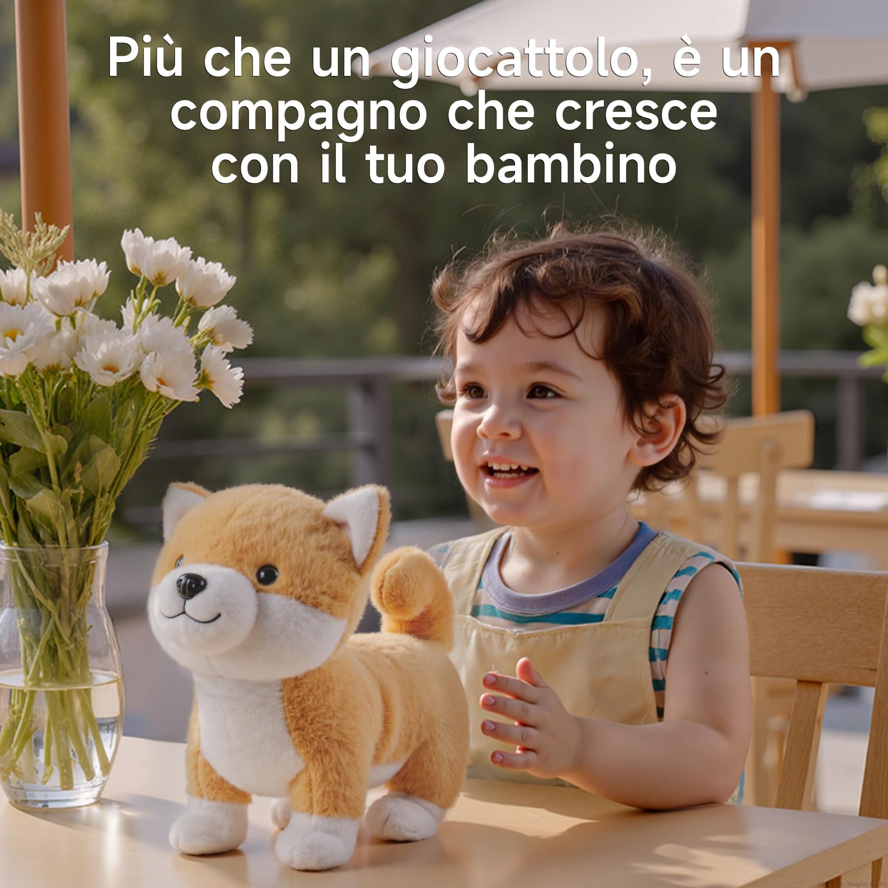 eJog Pup Cagnolino di Peluche Interattivo, Peluche Cane Giocattolo che Abbaia e Canta, Elettronico Cane per Bambini, Ragazzi e Ragazze