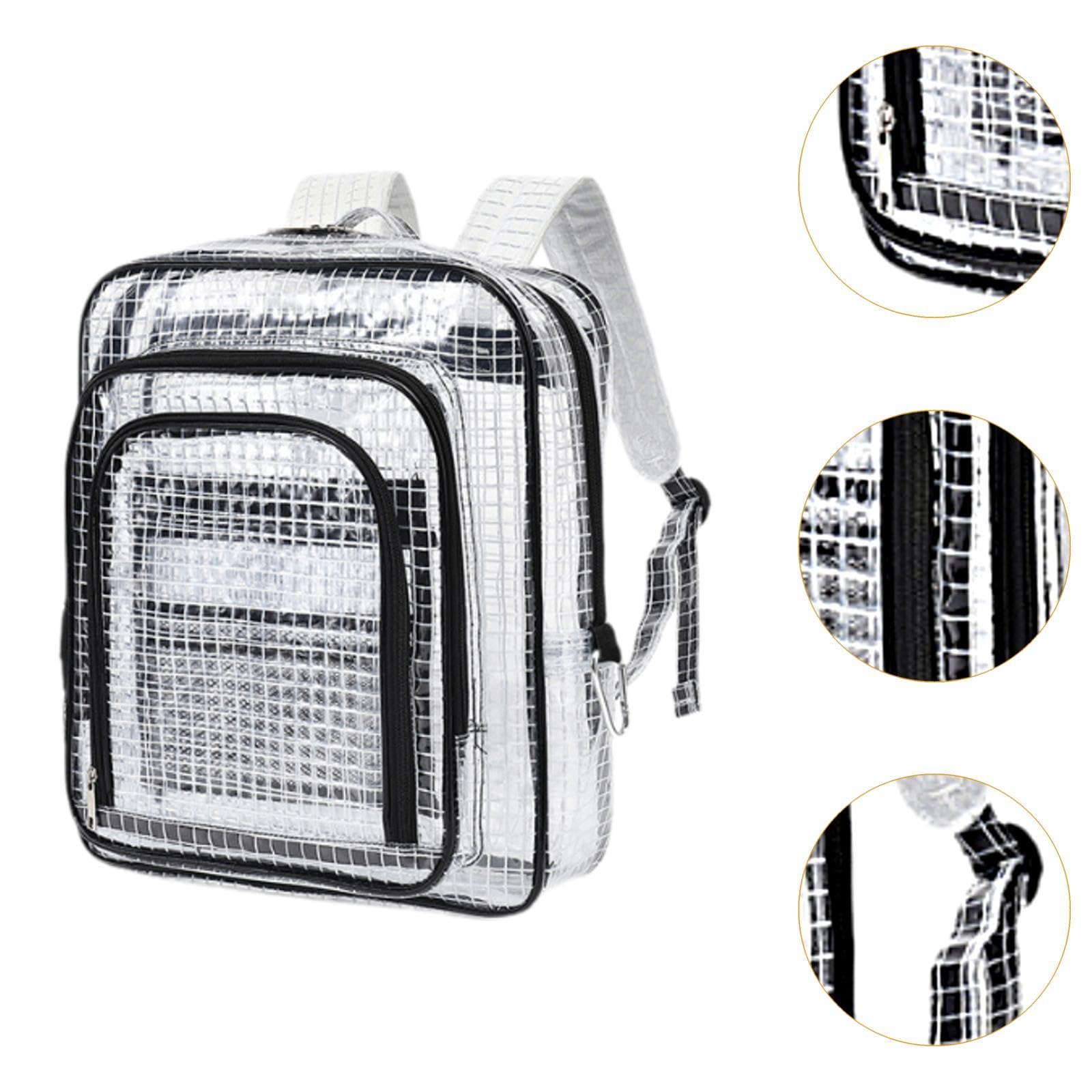 Zaino Trasparente Mesh Multiuso con PVC Antistatico per Strumenti Accessori Organizzatore Pulizia Riparatore Adatto per Tecnici Elettricisti Ambienti, Nero, 35x15x40 Cm