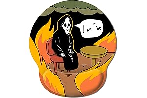 Fine Ghostface Fire Scream Mouse Pad with Wrist Rest