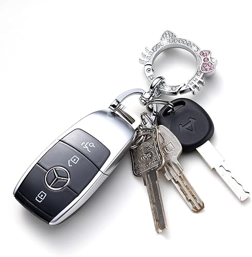 Miniatura 5 de Pangpai Llavero de coche para mujer, mosquetón con llaveros