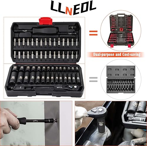 Miniatura 5 de Juego de llaves hexagonales Allen de 38 pulgadas de largo, 19 piezas de cabeza hexagonal estándar SAE y métrica (18"-38", 0.118-0.472 in),