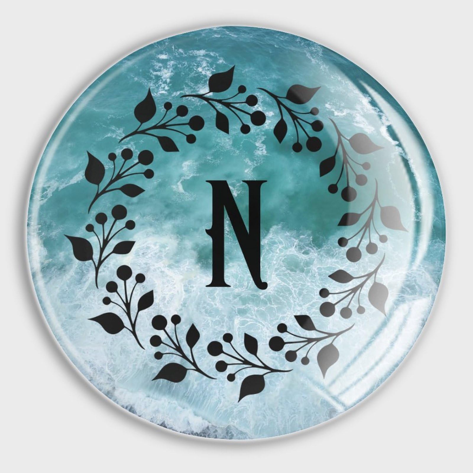 Imanes de cristal para nevera con letra inicial N un regalo personalizado