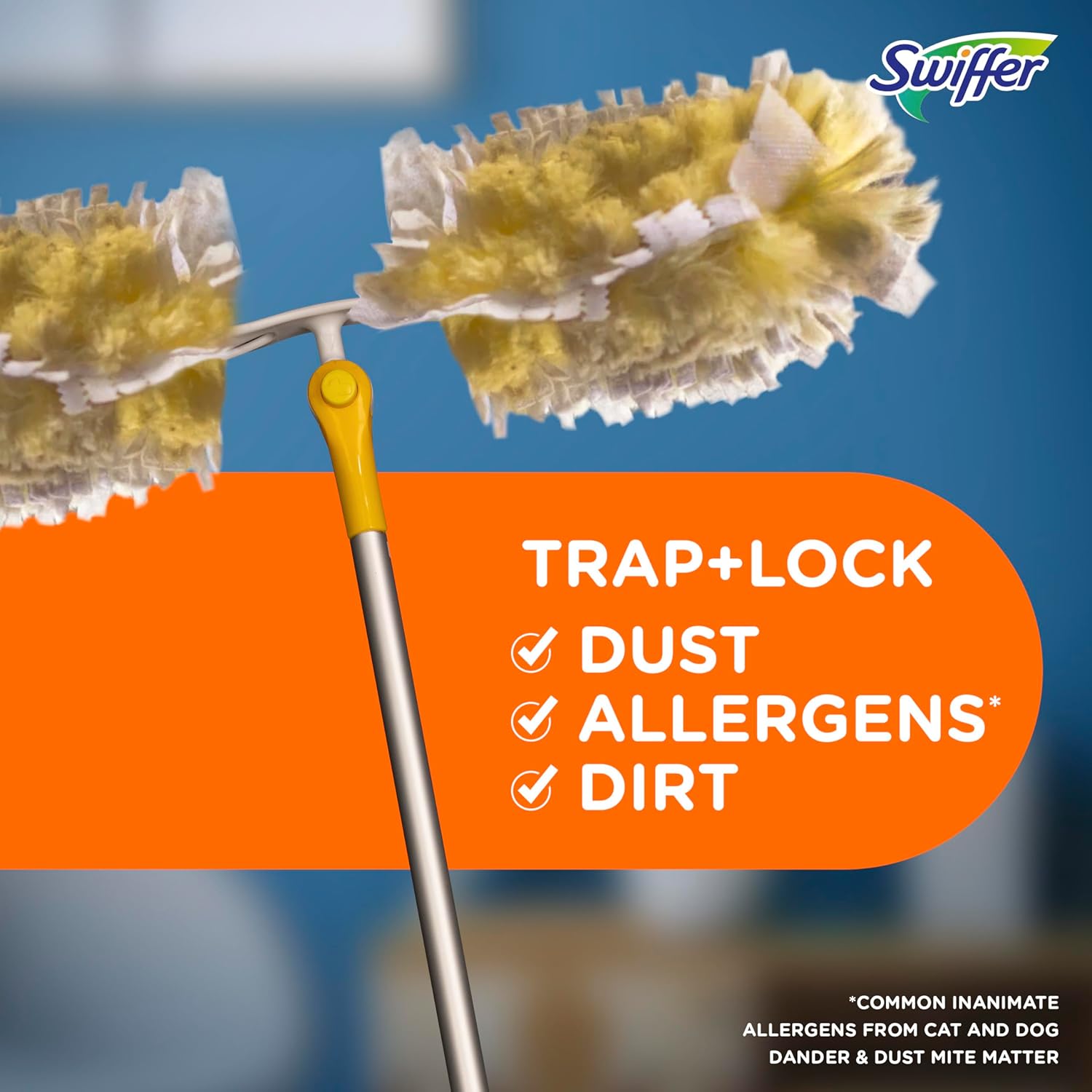 Swiffer Ceiling Fan Duster Super Extender Handle Starter Kit, 6 Heavy Duty Refills