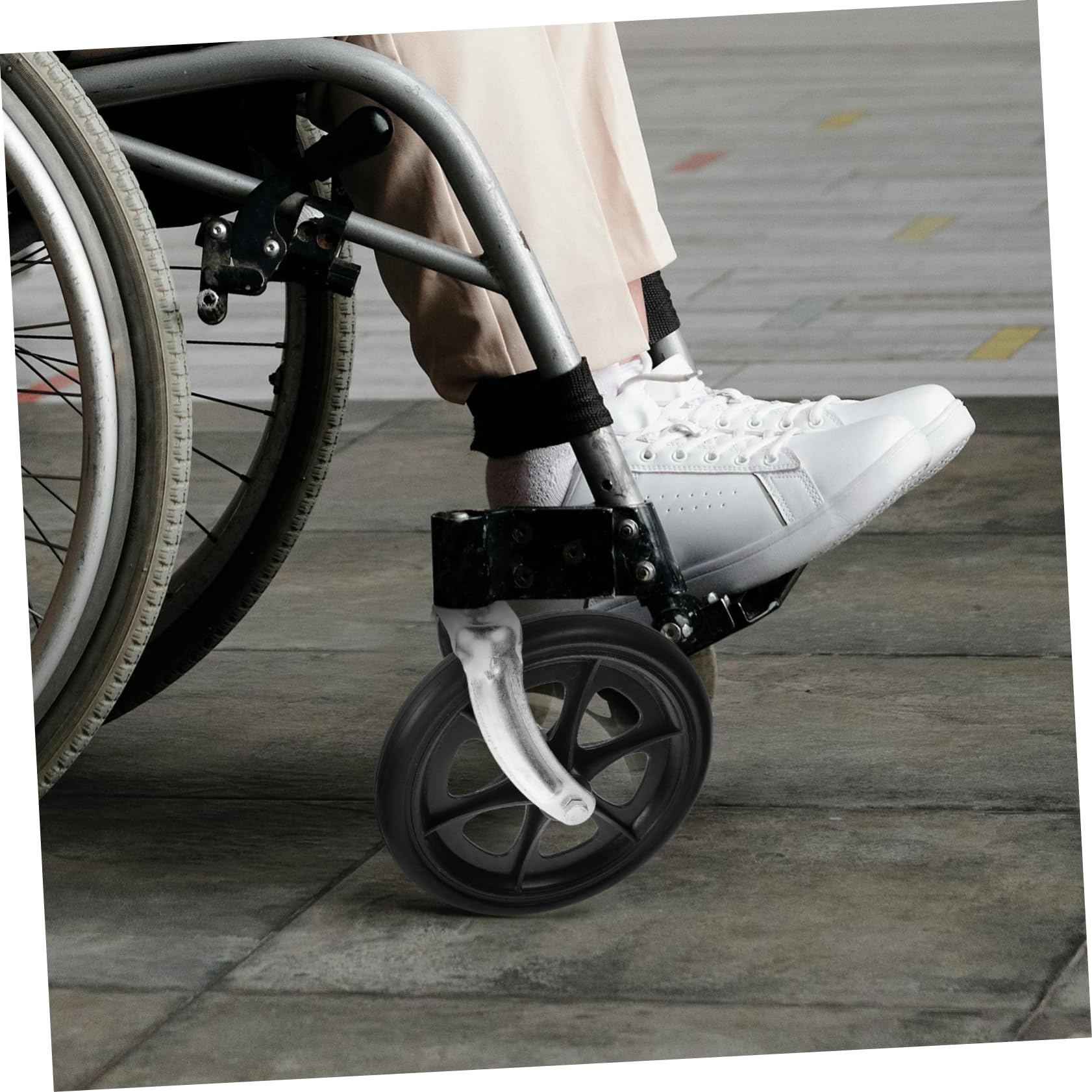 Accessori per, ruote di ricambio per sedie a rotelle, ruote anteriori, ruote di ricambio per sedie a rotelle, con supporto a forcella in metallo