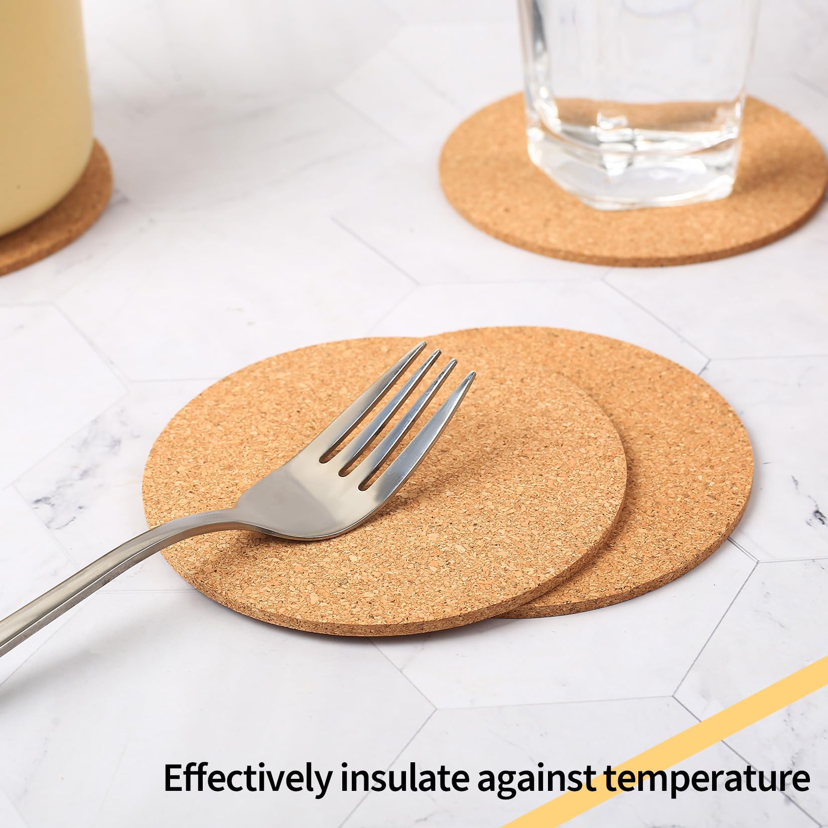 Posavasos Corcho Redondos 10cm Resistentes al Calor para Tazas Vasos Café Cócteles Bar