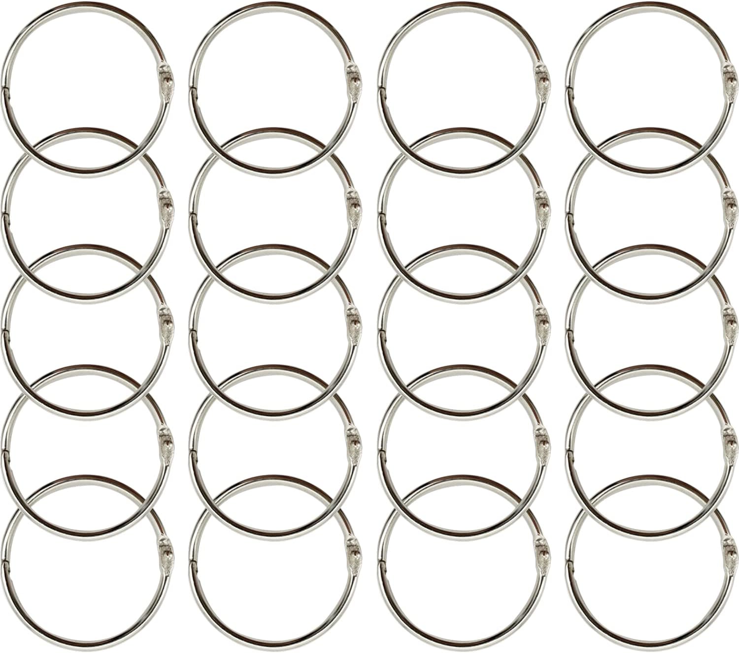 AMOSTBY Loose Leaf Binder Rings,20Pcs Binder Rings Keychain,Key Rings