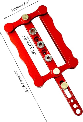 Miniatura 5 de HFS (R) Autocentrado Dowelling Jig Guía de perforación de agujero de clavija de madera Localizador posicionador de carpintería ondulado con