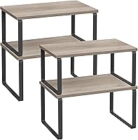 Vista 32 de SONGMICS Cabinet Organizer Shelf, Set of 4 Kitchen Counter Shelves, Kitchen Storage, Spice Rack, Stackable, Expandable, Metal and Engineered Wood