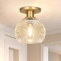 Vista 15 de DSMJFU - Lámpara de techo semiempotrada negra, pequeña lámpara de pasillo, lámpara vintage cerca de techo para baño, entrada, vestíbulo, armario