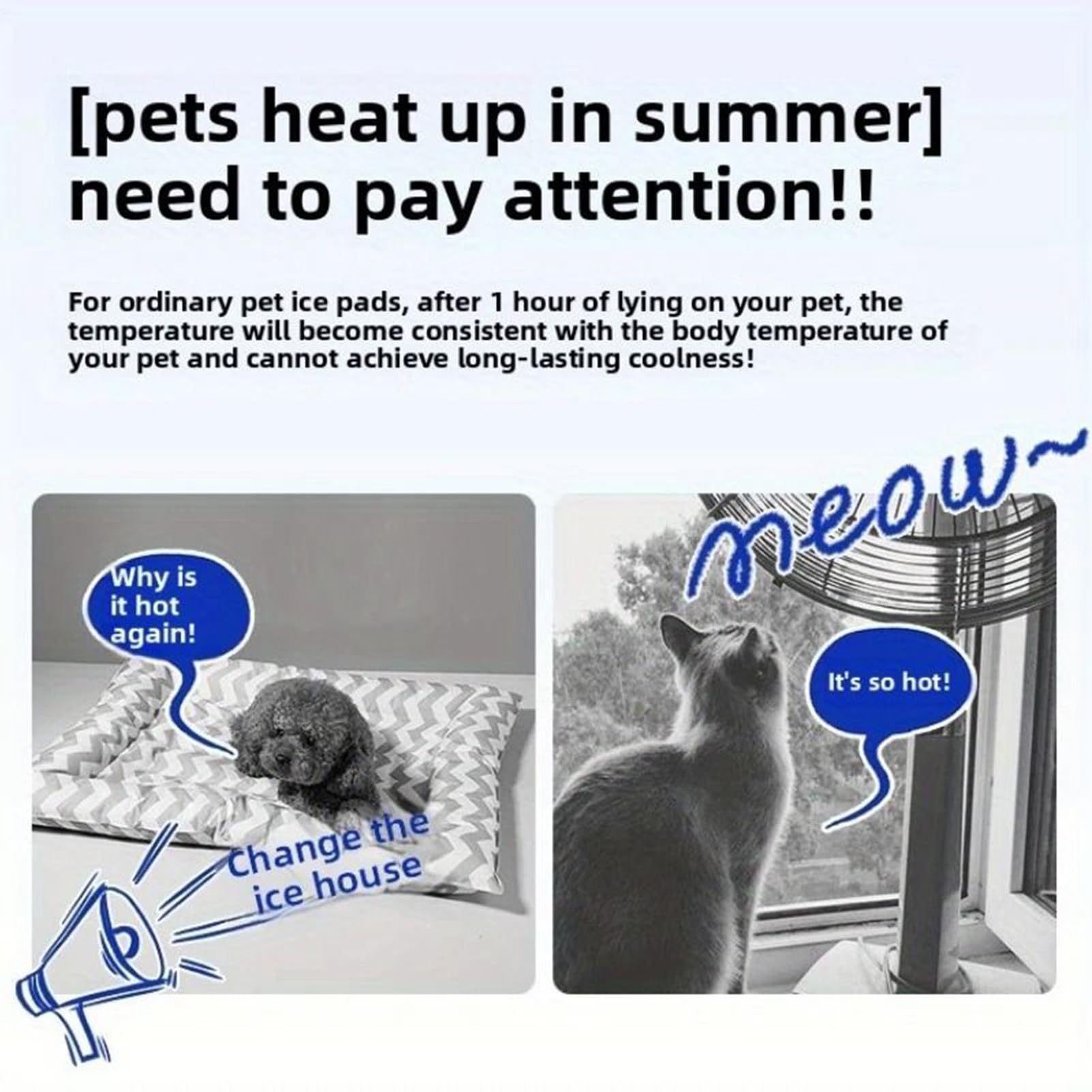 Casa de Gato con Aire Acondicionado | Nicho refrescante para Gatos al Aire Libre, Refugio Plegable con Bolsillos para Cubitos de Hielo para Gatos y, Uso Interior y Exterior