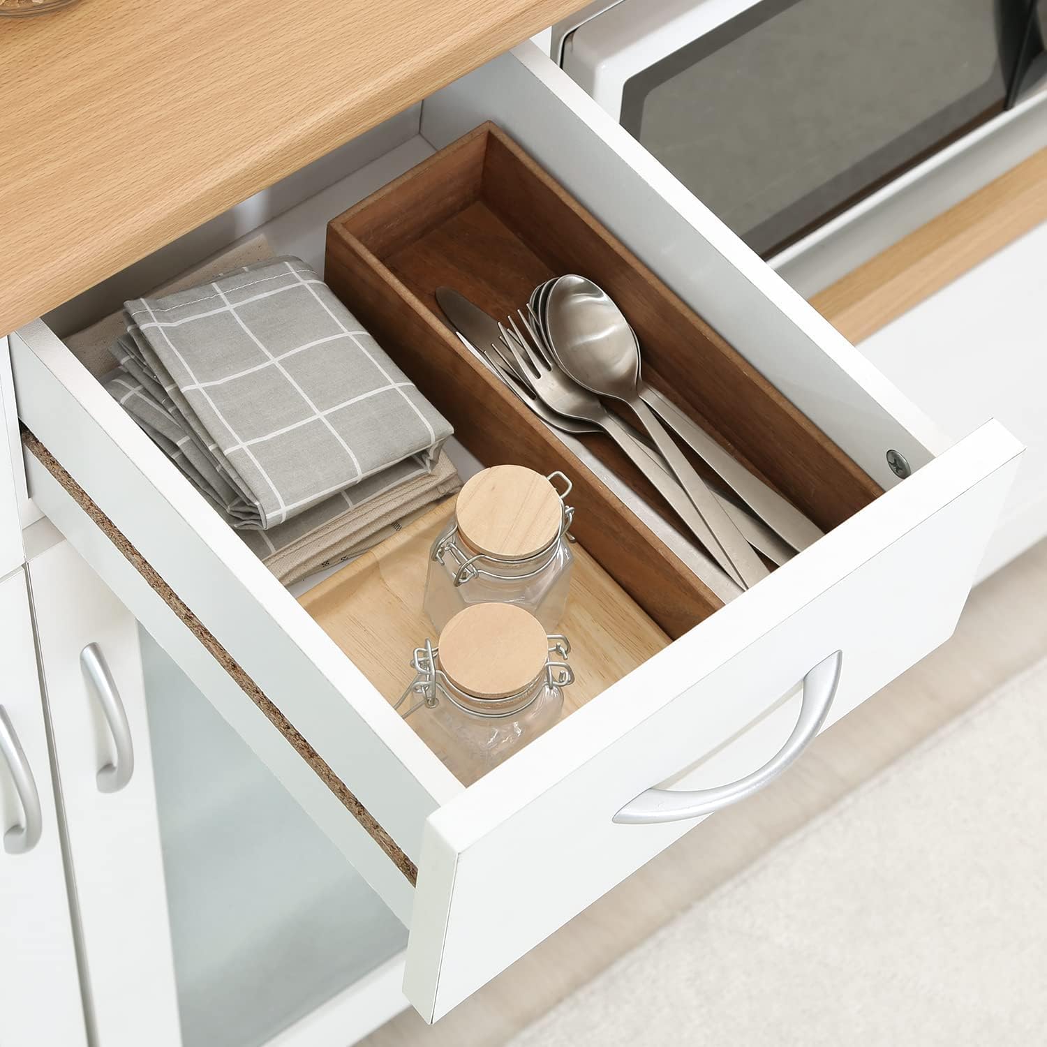 Amazon.co.jp: キッチン収納 食器棚 幅120×奥行39.5×高さ89cm ホワイト