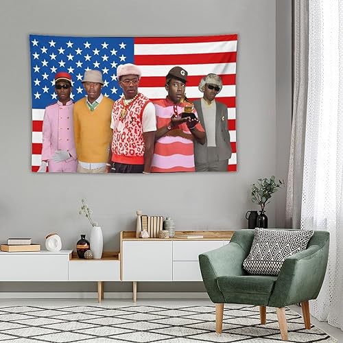 Miniatura 4 de NOsawa Tapiz de cantante Tyler para decoración del hogar, álbum de pared de rapero, arte para colgar en la pared, póster impreso con imagen de The