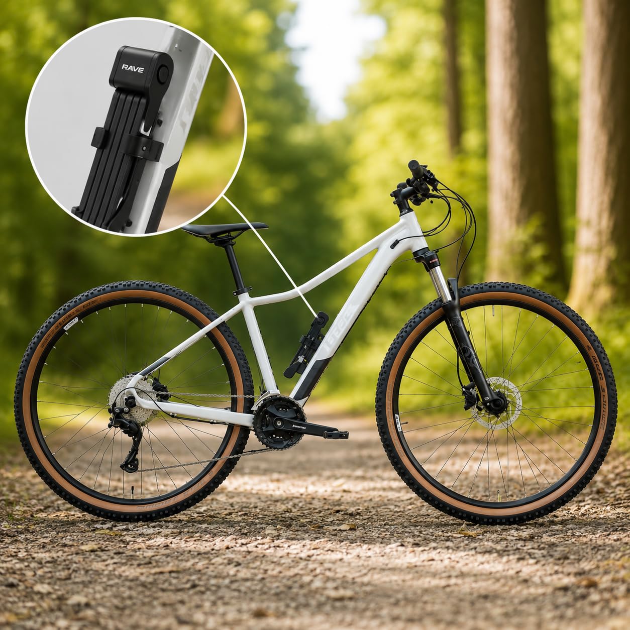 RAVE Faltschloss 95 cm – Fahrradschloss mit Halterung & Schlüssel – stabiles Sicherheits-Faltschloss für Fahrrad, E-Bike & MTB – schwarz