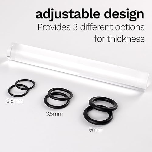Miniatura 4 de DAS Rodillo acrílico inteligente  Rodillo de arcilla acrílica sólida de 8 pulgadas con 3 anillos ajustables en tamaños de 2.5, 3.5 y 0.197 in