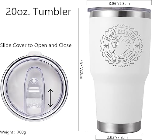 Miniatura 3 de Personalized Stainless Steel Tumbler, Vacuum Insulated Customized Laser Etched 20oz Double-Wall Travel Coffee Mug with Slid Lid, Custom Gift for Him