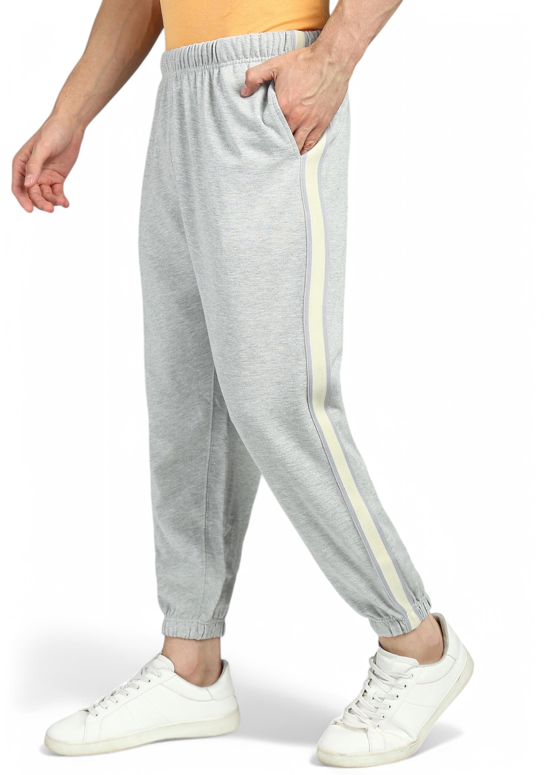 Men's Mid Rise Side Stripe Joggers Sweatpants-image-33