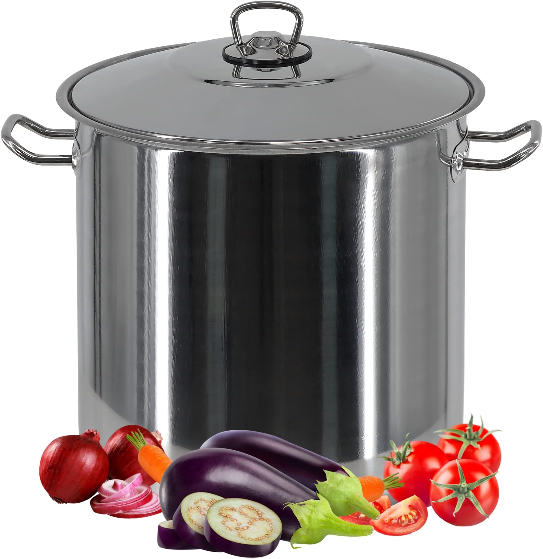 GEEZY Large Deep Stainless Steel Stock Pot 8.5L – Induction Base, All Hob Compatible, Durable & Dishwasher Safe – Great Kitchen Essential for Families Cooking Stew, Curry, Soup, Biryani & More