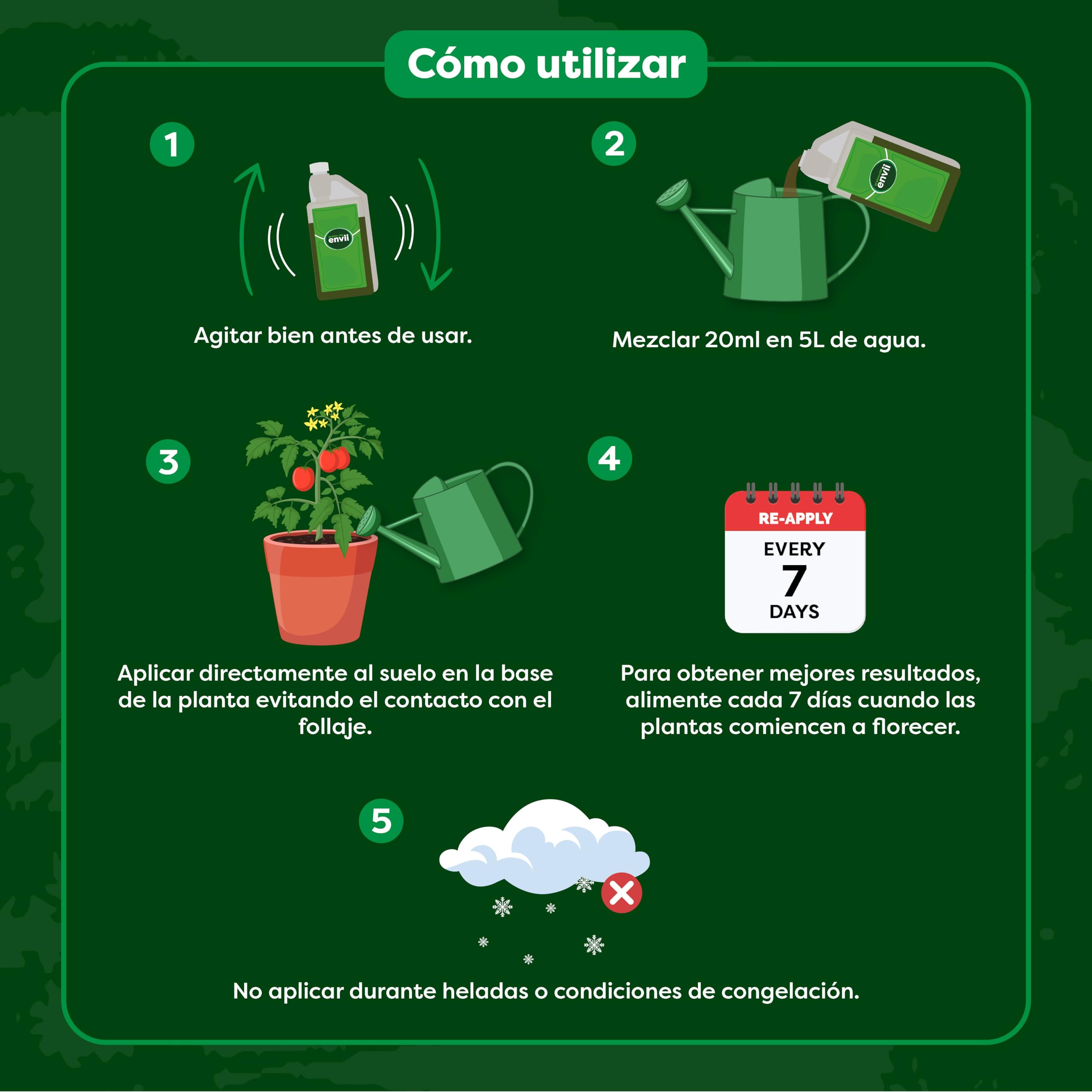Envii Maximato - Abono Líquido Orgánico para Tomates - con Algas, Calcio y Magnesio Añadidos - 1 Litro Rinde 250 Litros