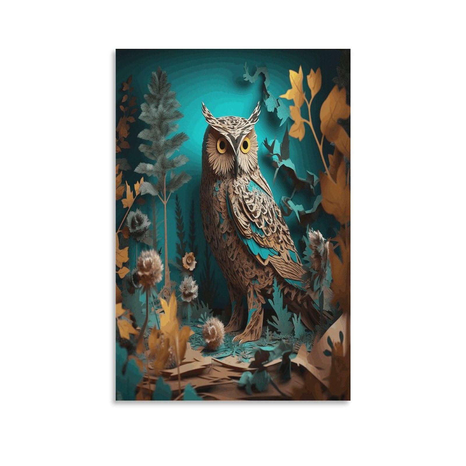 VstaDank Owl Canvas Wall Art on Canvas Prints Artwork Exquisite Decor Artwork Hang Wall Picture Hangable Decor Painting Picture Printed Poster Art for Home Decor 24x36inch(60x90cm)