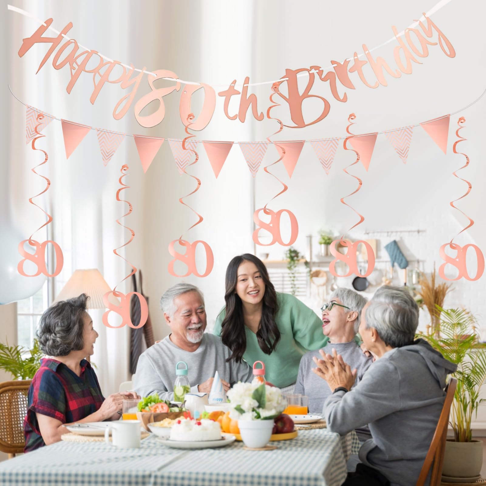 80th Birthday Decoration Kit For Women, Happy 80th Birthday