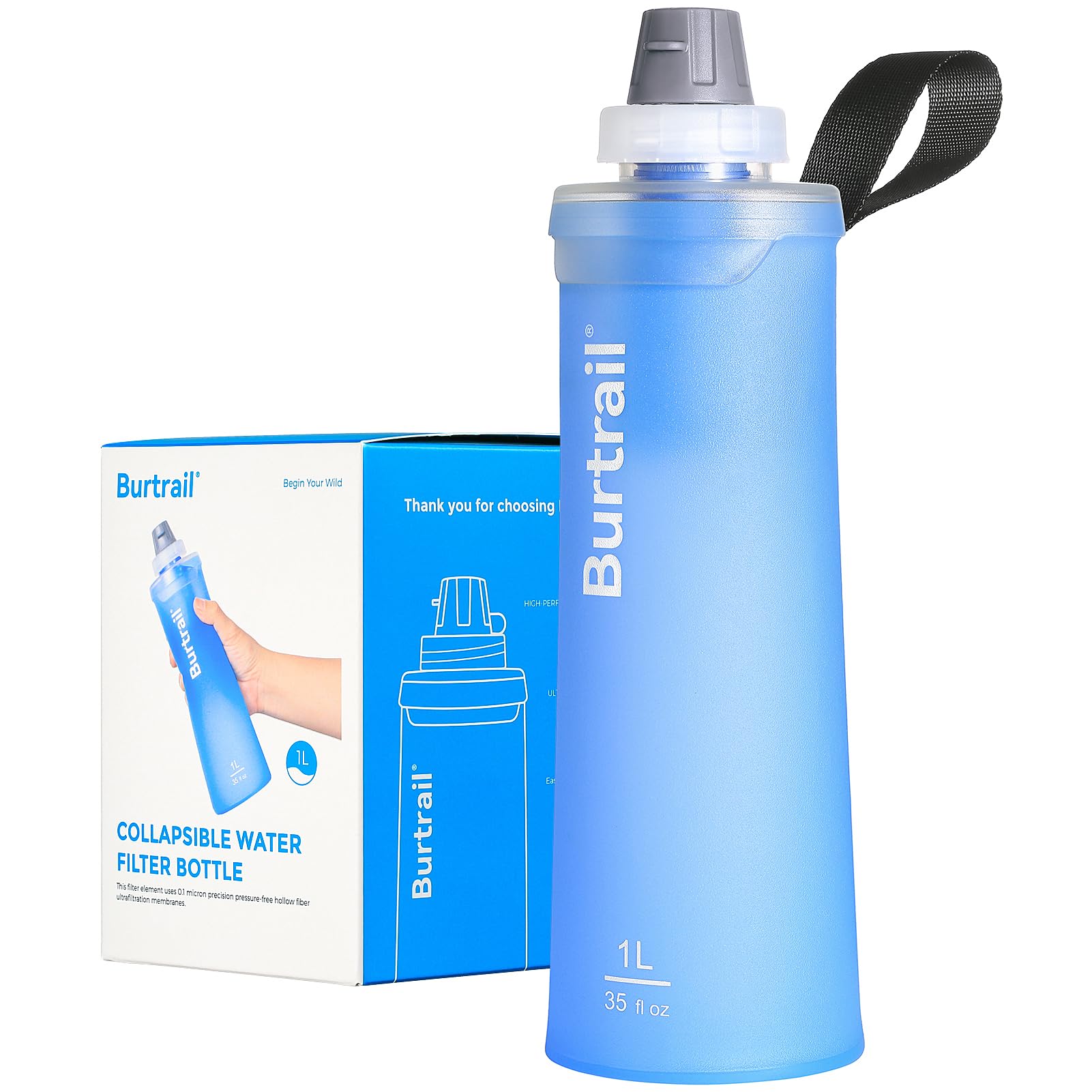 Amazon.com : Burtrail 1.0L Collapsible Water Filter Bottle, BPA