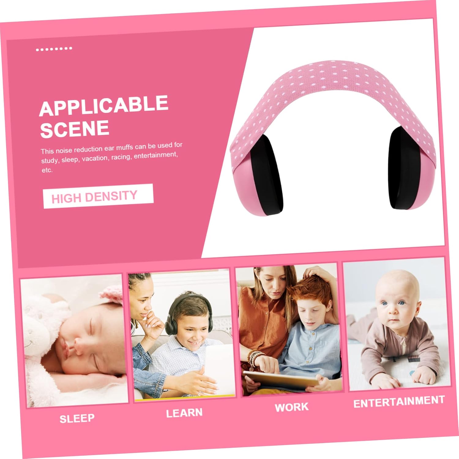 Noise Reduction Earmuffs for Boy Girl Adjustable Soft Ear Protection for Boys and Lightweight Comfortable Newborn Hearing Guard for Travel Concerts and Daily Use
