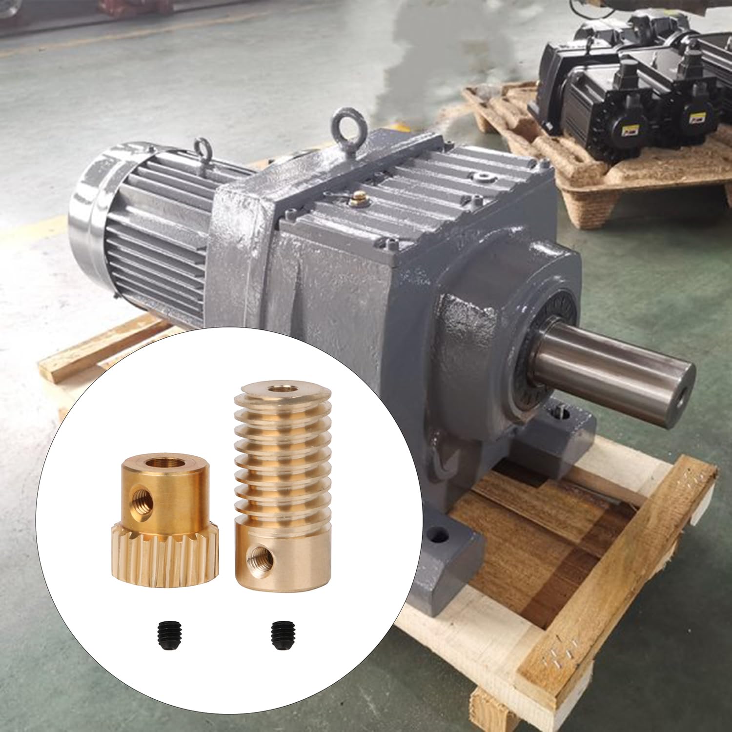 Réducteur de vis sans fin en laiton - Modulus 0,5 - 20 T - Roue à engrenage sans fin de 3 mm - Jaune
