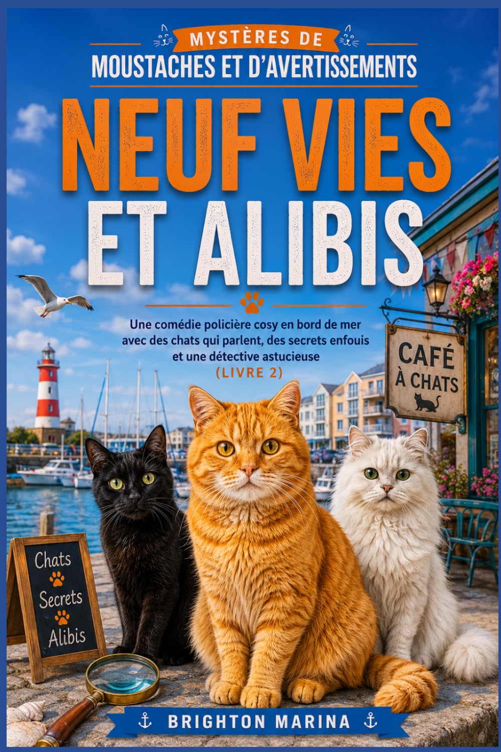 Neuf vies et alibis: Une comédie policière cosy en bord de mer avec des chats qui parlent, des secrets enfouis et une détective astucieuse (Livre 2) (Mystères de Moustaches et d'Avertissements)