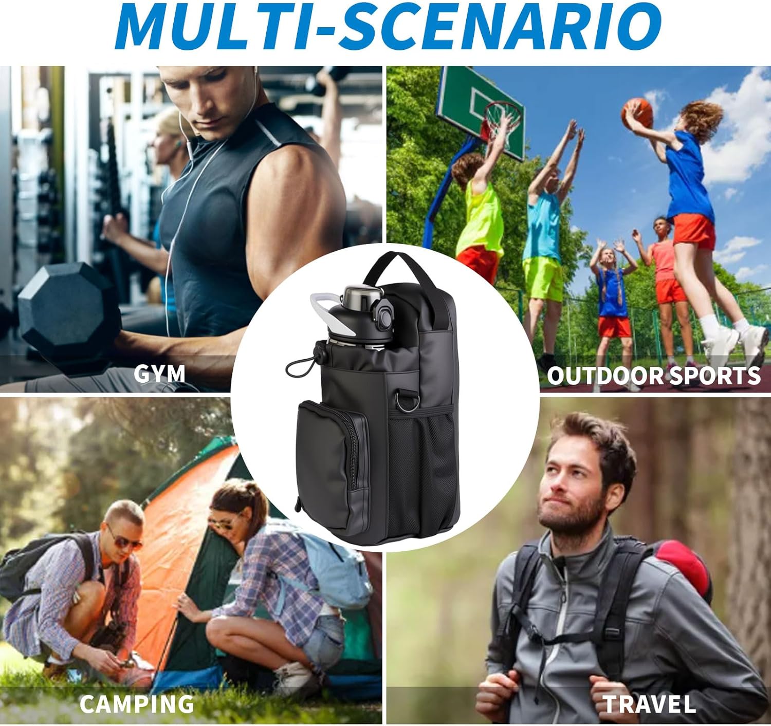 Magnetic Gym Bag for Men and Women,Water Bottle Bag with Phone Pockets & Shoulder Strap,Powerful Magnet Gym Pouch,Magnetic Bag for Sports,Work(Black) - Image 7