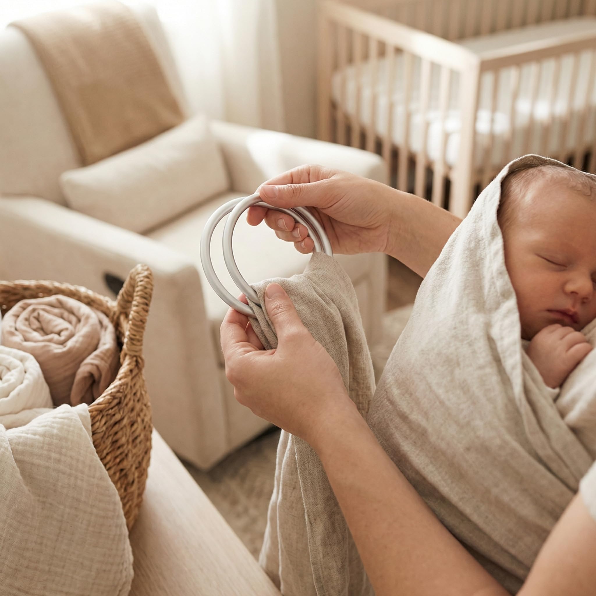 Set 2 Anelli Regolabili in Alluminio 8,7 cm per Marsupi Porta Bebè Neonato, Accessori Grandi Dimensioni per Fasce Portabimbo Bambino - Kit 2 Pezzi