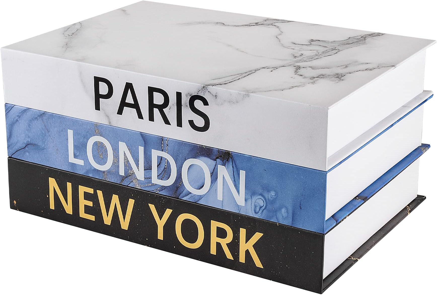 Home Decorative Books: Faux Book for Decoration Storage Box for Coffee Table Decor Book, Set of 3 Stacked Books for Bookshelf Décor