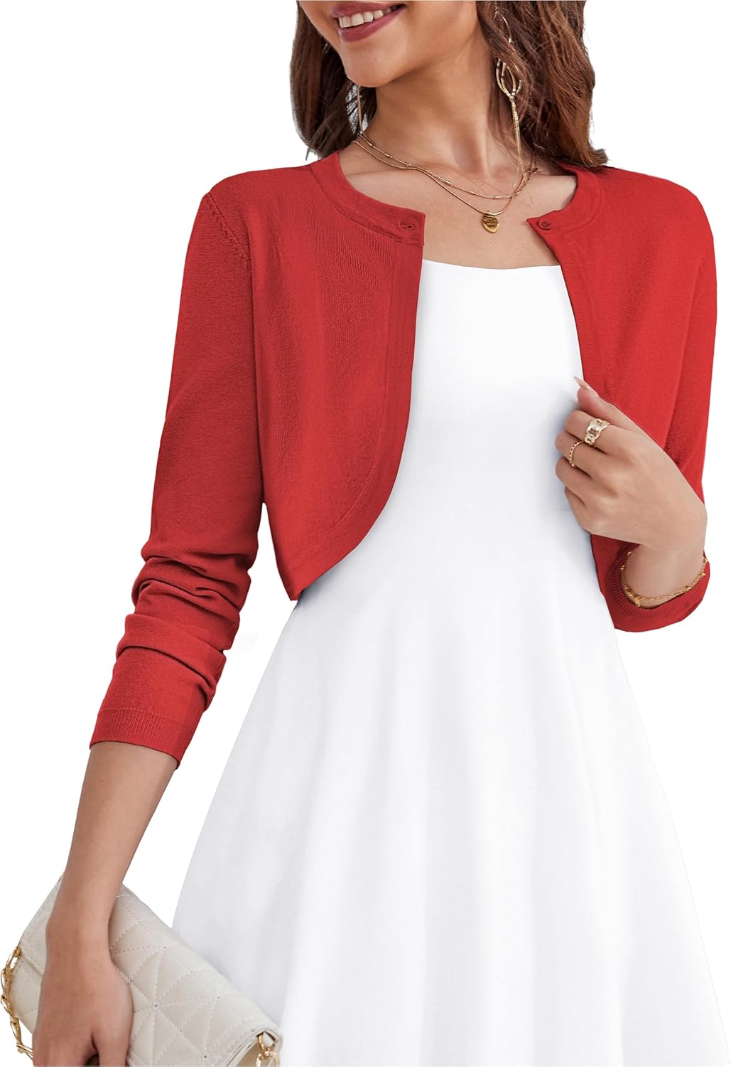 OmicGot women's cropped cardigan shrug