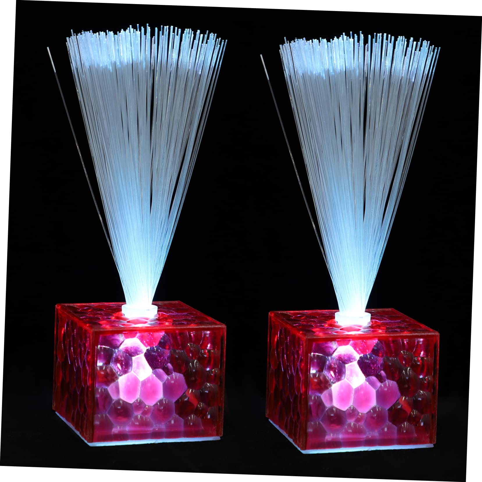Homoyoyo Battery-Powered Led Fiber Optic Lights 6 Pack Decorative Centerpiece for Wedding Party Holiday