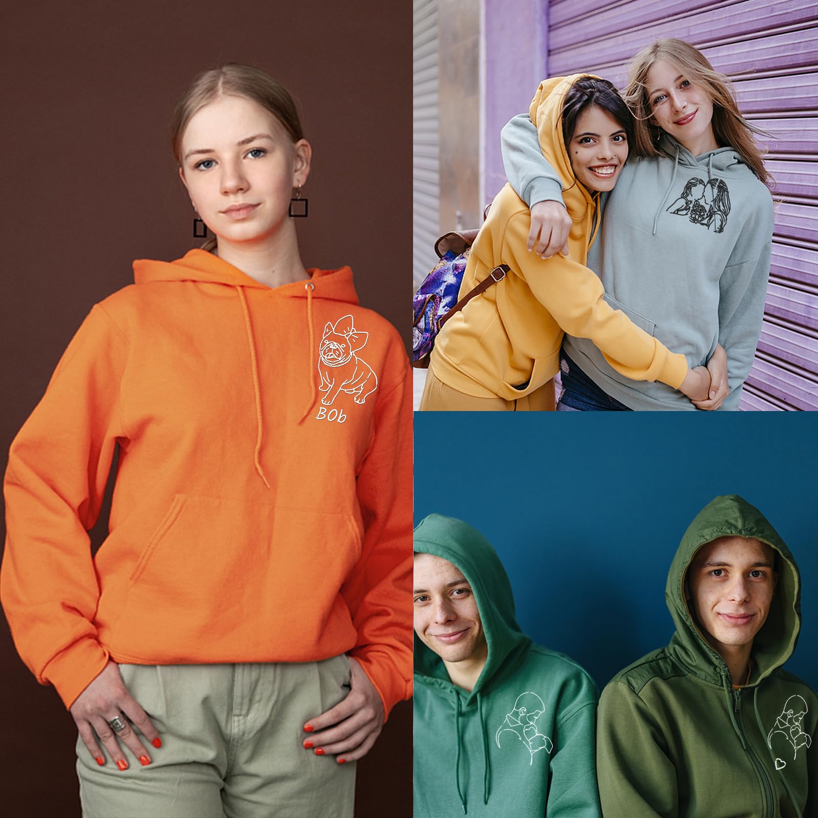 Sweats à Capuche Personnalisés Créez Le Vôtre avec Photo Sweat-Shirt Personnalisé pour L'équipe Homme Femme