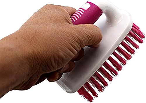 Miniatura 2 de Dependable Industries Inc. Essentials Cepillo de limpieza cómodo con agarre de goma y cerdas rígidas flexibles resistentes para baño, ducha,