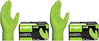 GLOVEWORKS HD Green 8 Mil Nitrile Gloves: Heavy Duty Disposable Raised Diamond Grip Mechanic Gloves, Latex-Free