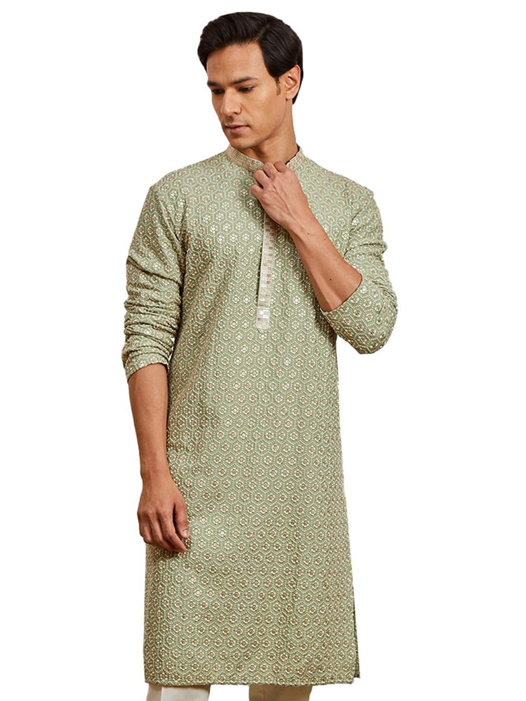vastramay Men's Rayon Kurta - This Men's Kurta exudes Elegance with its Intricate Design and Sophisticated Color Palette.-picture-36