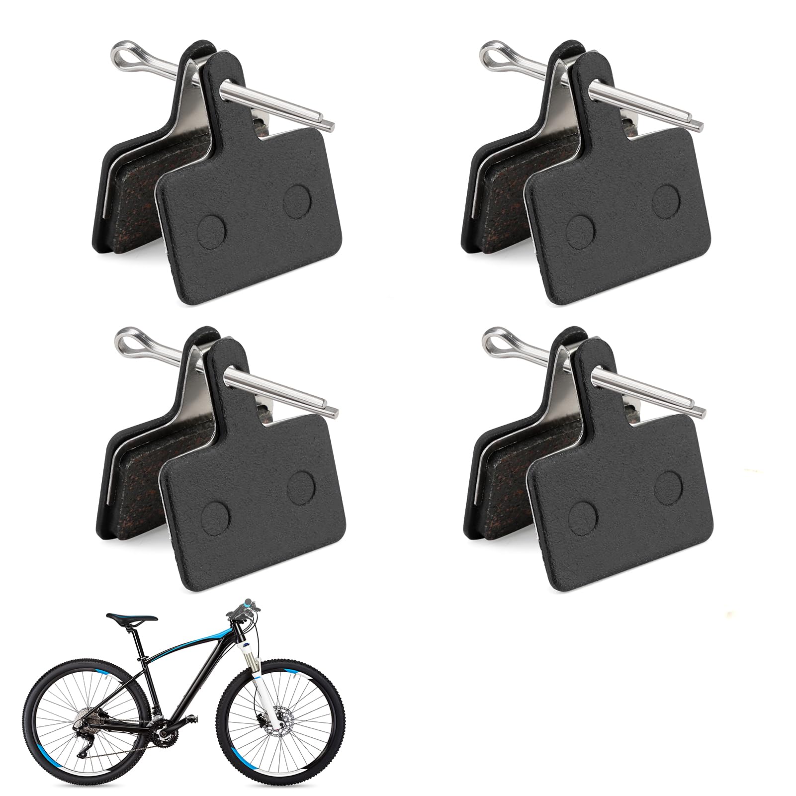 Pastiglie Freno a Disco Semi-Metallico, Freno a Disco per Bicicletta, ad Alte Prestazioni, per Freni a Disco e Molle (Resina), per Mountain Bike, Freni a Disco, Pastiglie Freno (4 Pezzi)