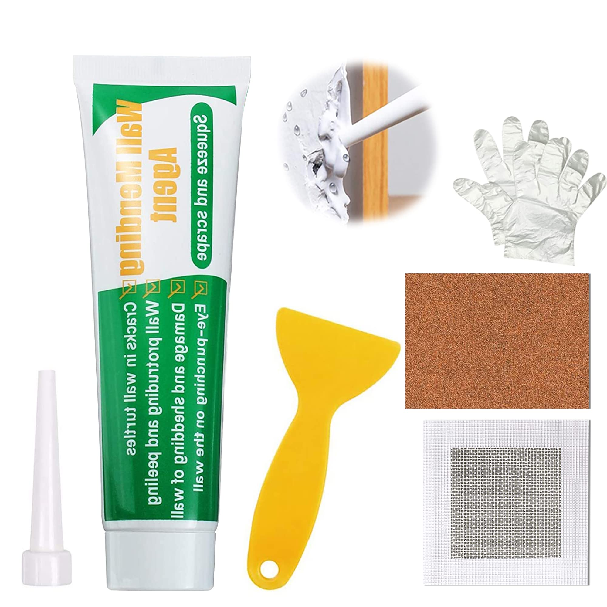Fowong Wall Repair Patch Kit Putty Paint White, Drywall Patch Repair