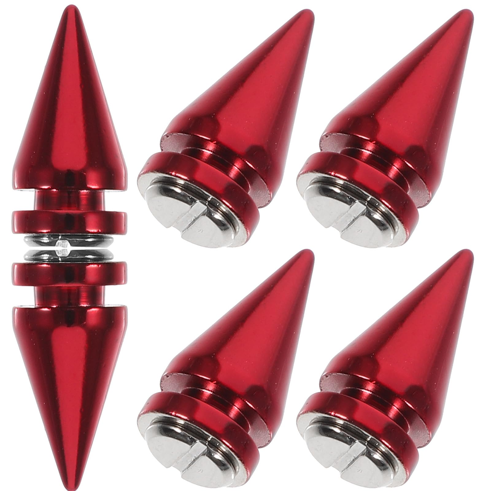 Mipcase Satz Metall Bastelnieten Punk Spikes für Kleidung Taschen Schuhe 6 Stück Baumförmige Spitzen Metall Bunt Rot Selbstgemacht Lederhandwerkszubehör