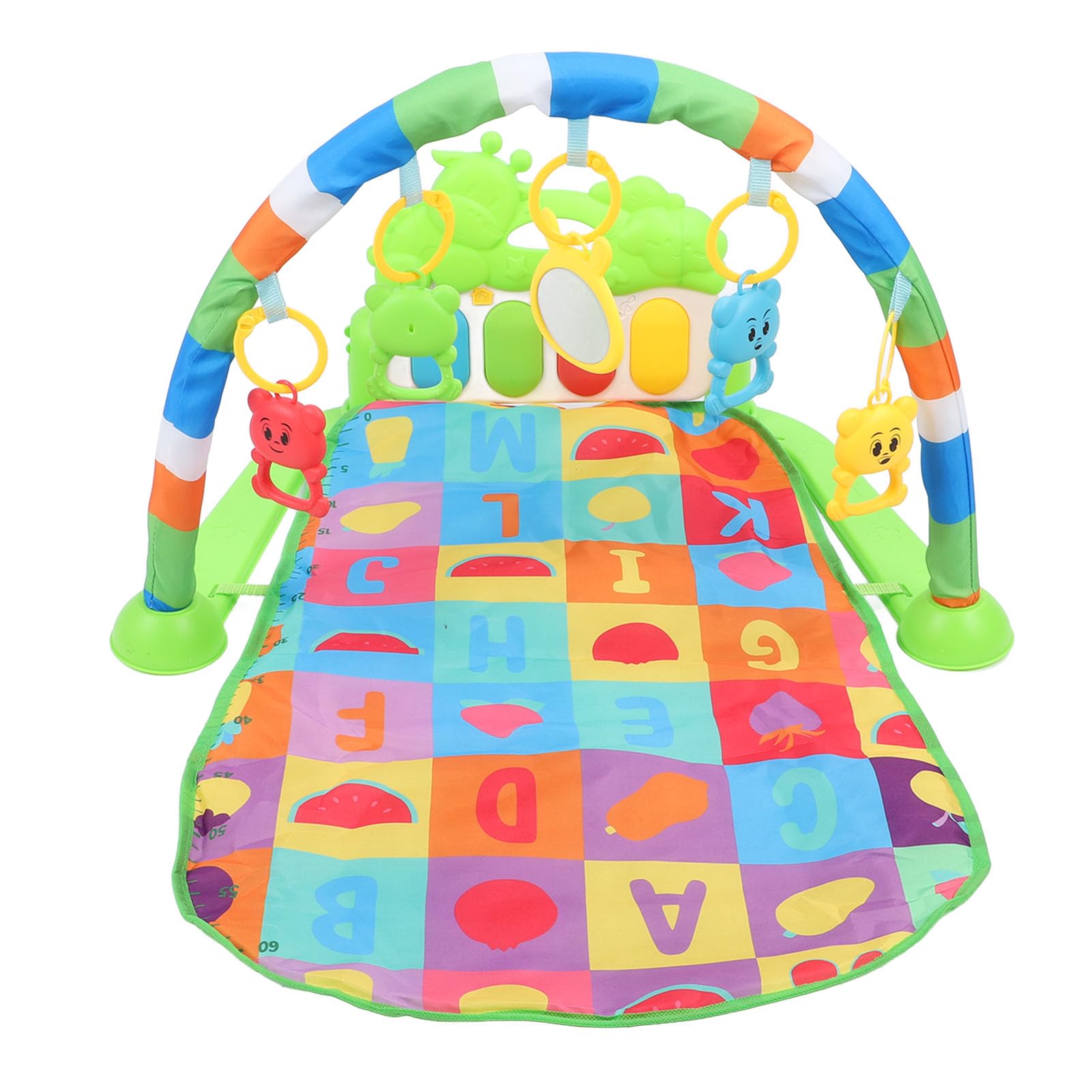 Baby Play Mat Gym Kick Piano Centrum aktywności z muzyką miękki materiał dla noworodka niemowlęcego maluchek 0 do 36 miesięcy Składany projekt obejmuje 5 odpinanych grzechotek i