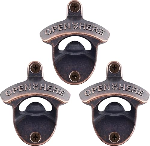 Miniatura 41 de 12 piezas de abrebotellas de bronce vintage montado en la pared, a granel, a prueba de óxido, abrebotellas de cerveza montado en poste para Bronce