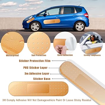 4Pcs Giant Car Bandage Aid Sticker Funny Bumper Stickers Automotive Decals